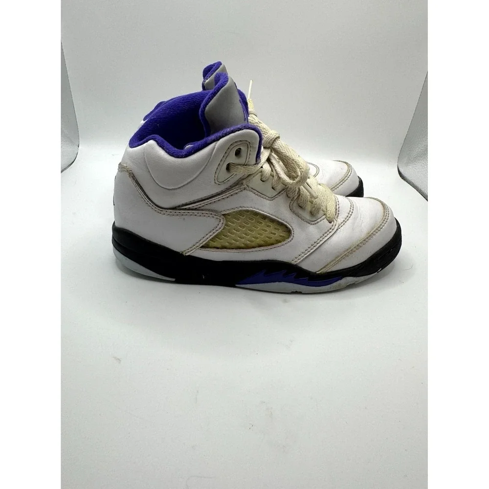 Air Jordan 5 Retro PS Concord 440889-141 Kids 13.5 Sneaker White Leather Shoes‎